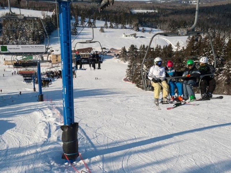 People on chair lift
