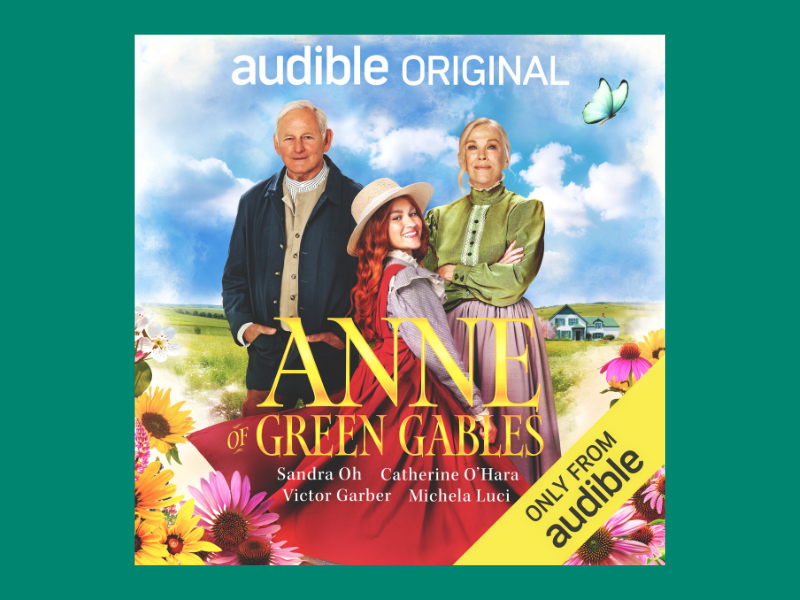 Promo image of Anne of Green Gables cast with Audible logo