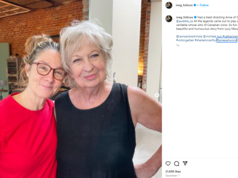 Screenshot from Meg Follows Intagram account of her and Jane Eastwood