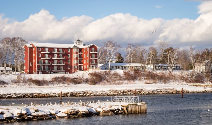 Serene Winter Retreat by the Montague River