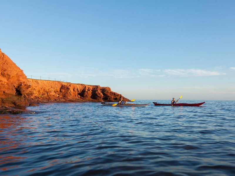 Two people kayaking