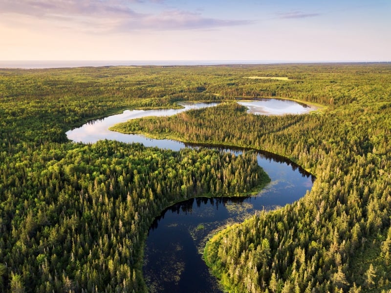 Aerial view of the PEI lakes