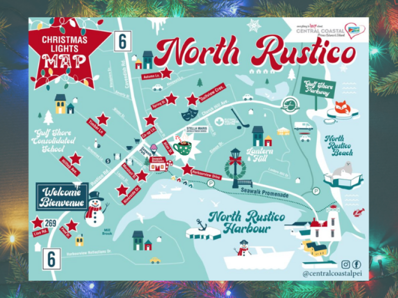 Map of Christmas lights of North Rustico