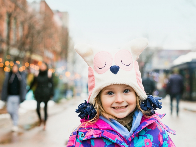 Girl with hat, winter Charlottetown Girl with hat, winter Charlottetown