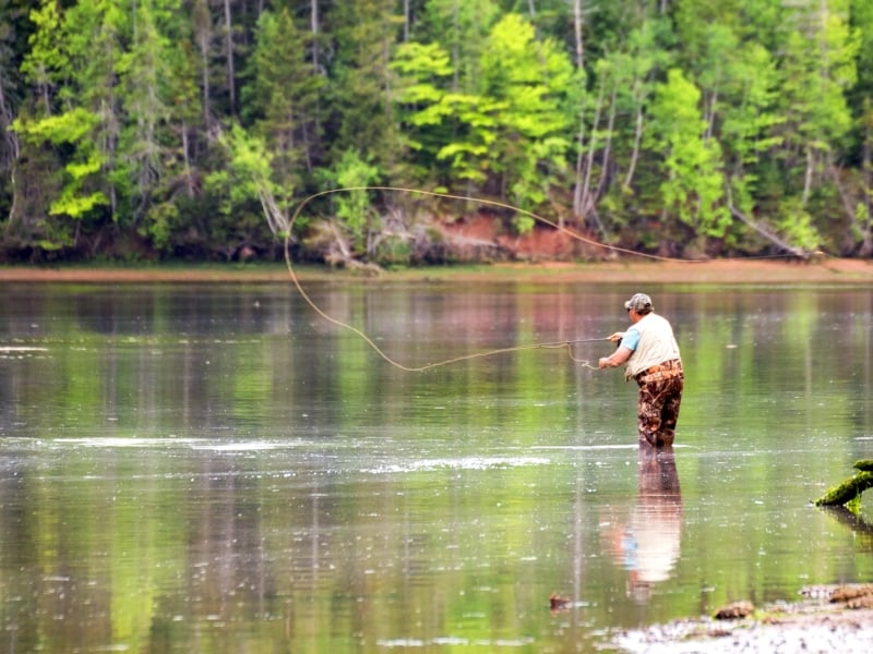Fly-fishing, river, man fishing