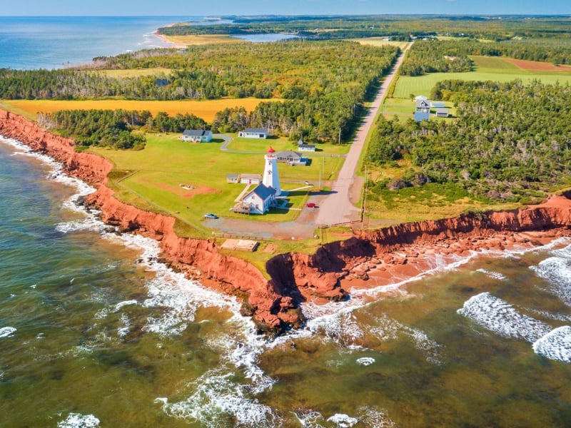 EAST point, ocean, cliffs, forest, lighthouse EAST point, ocean, cliffs, forest, lighthouse