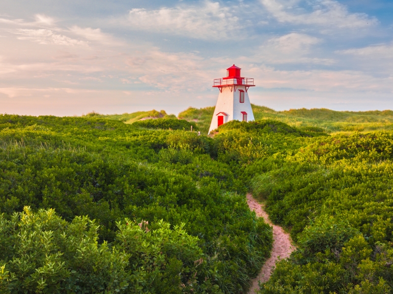 St. Peters-Harbour, Lighthouse, grass, sky