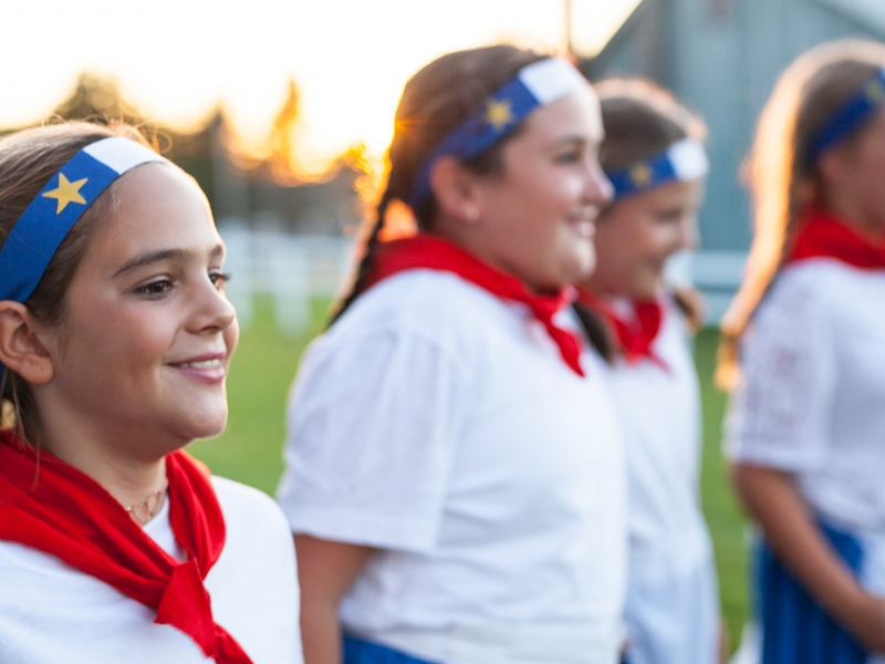 Acadian Festival, Abram Village, group of girls