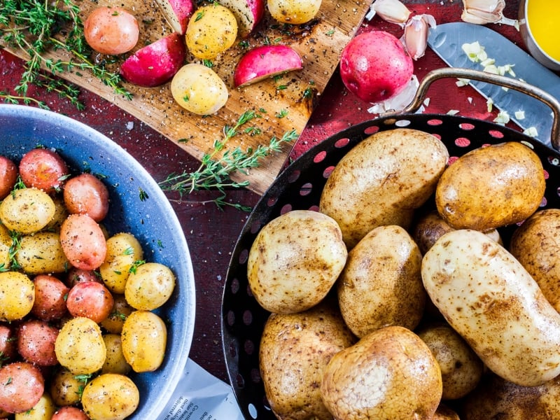 Potatoes, cooked, food photography