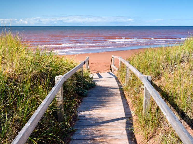 Ocean, waves, walking path