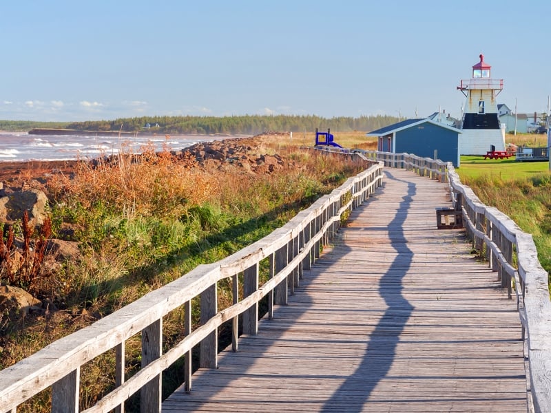 Tignish Shore, boardwalk, lighthouse 