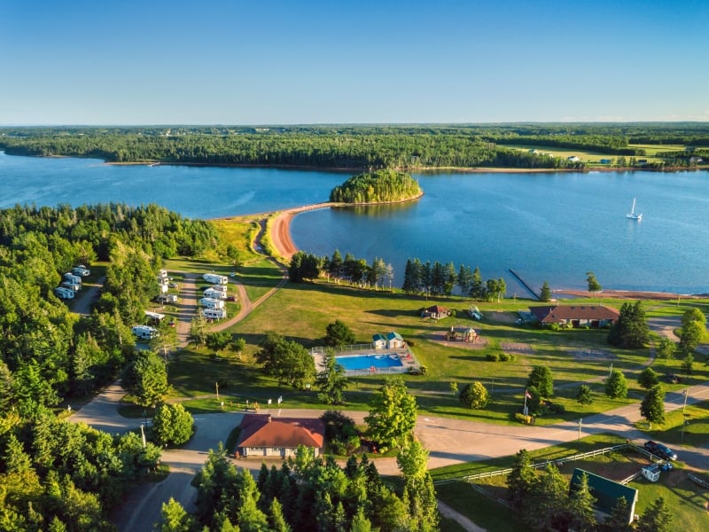 Aerial view of Brudenell River Provincial Park