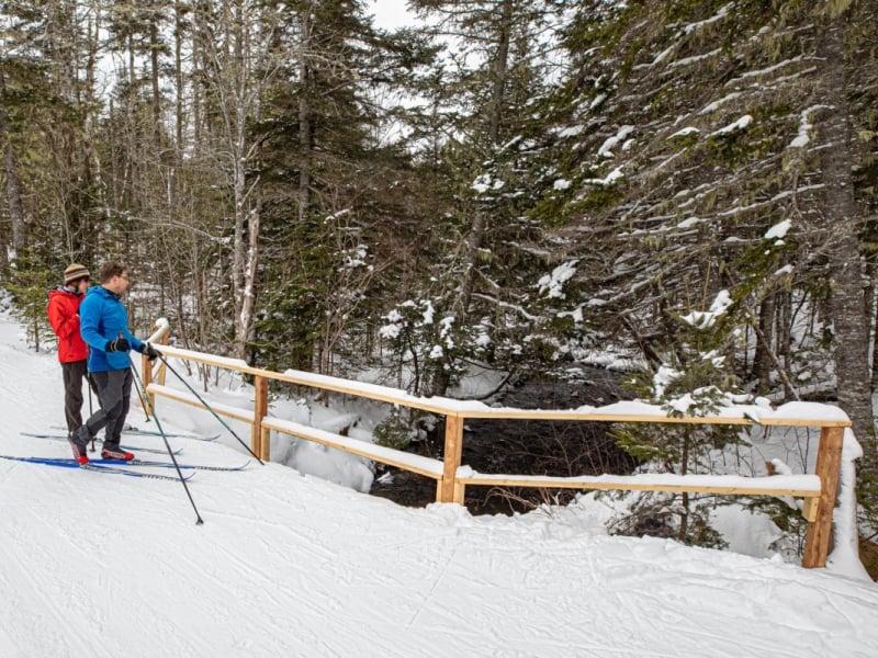 Couple on nordic skis at Souris Striders Ski Club