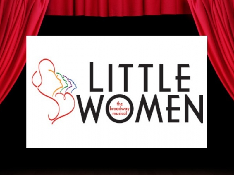 Graphic image of stage curtain with Little Women logo