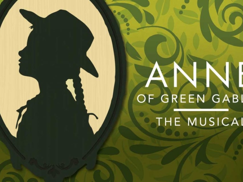 Graphic image of Anne of Green Gables silhouette with text "Anne of Green Gables - The Musical TM"