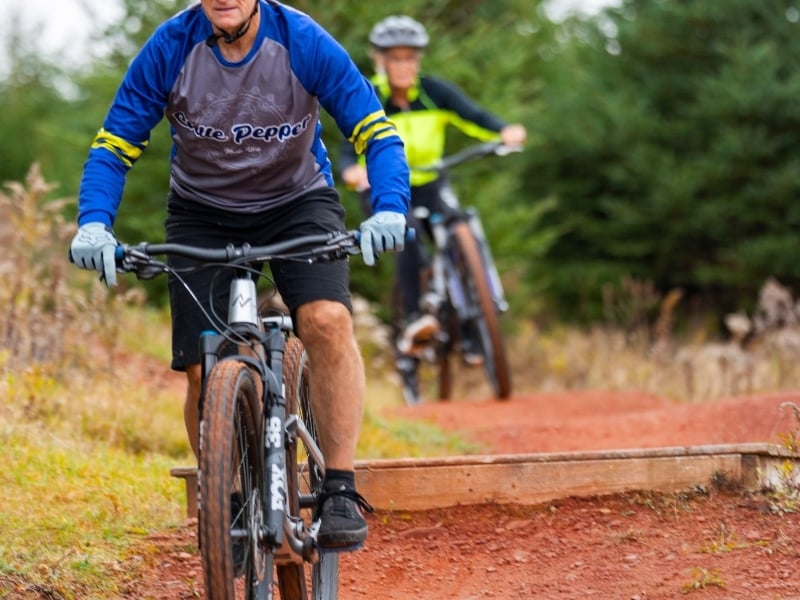Two riders in skills park