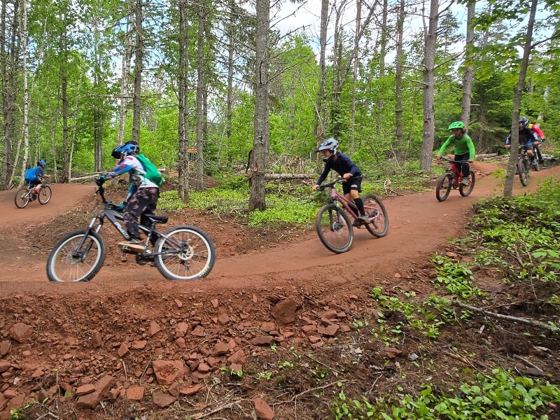 BEGINNER - Green Machine, Brookvale PEI Rigid Riders on beginner MTB trails at Brookvale