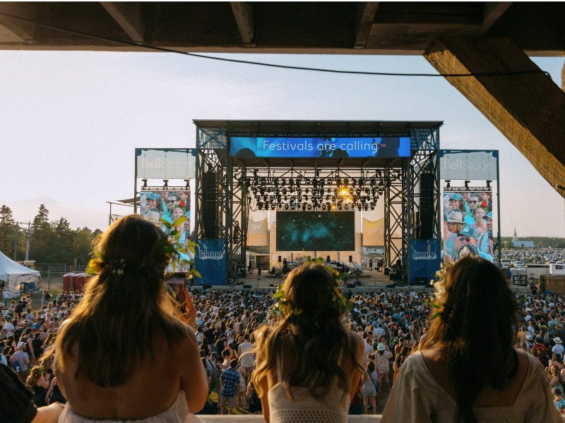 Crowd shot and main stage at Cavendish Beach Music Festival
