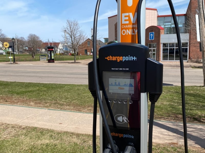 EV charging station on Charlottetown waterfront