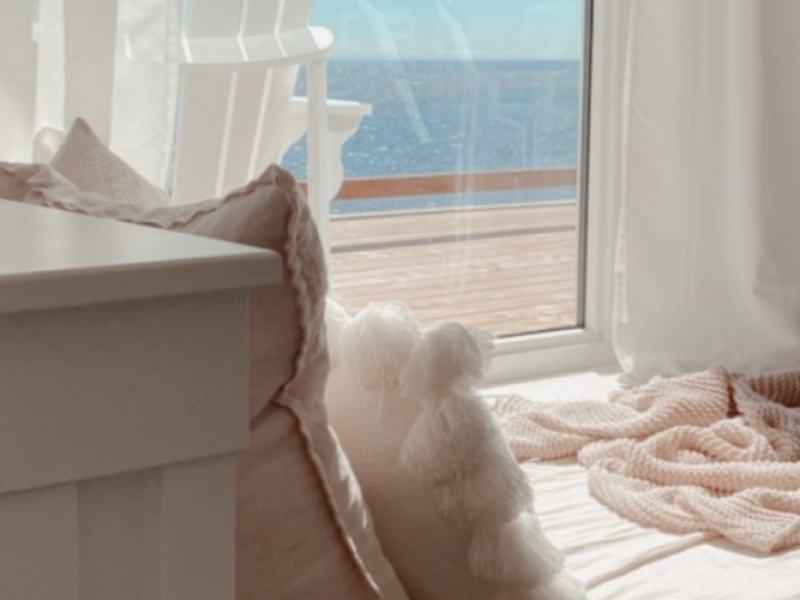 Guest room with view of Colville Bay from the bed