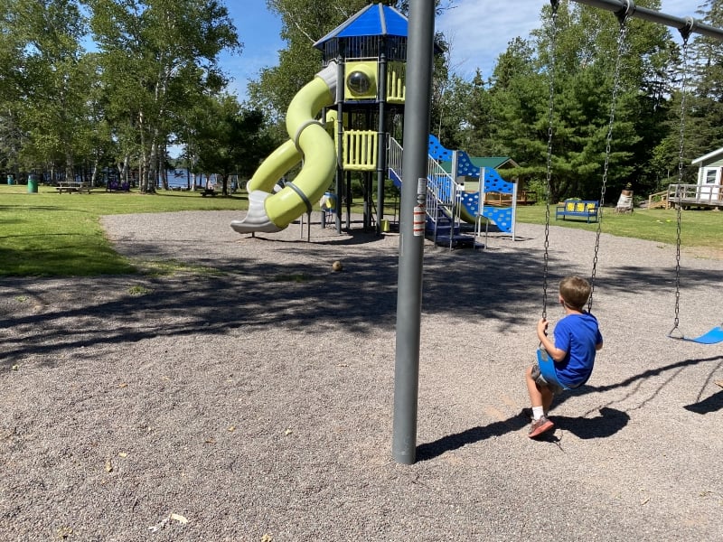 image of child on swing at Kings Castle Provincial Park