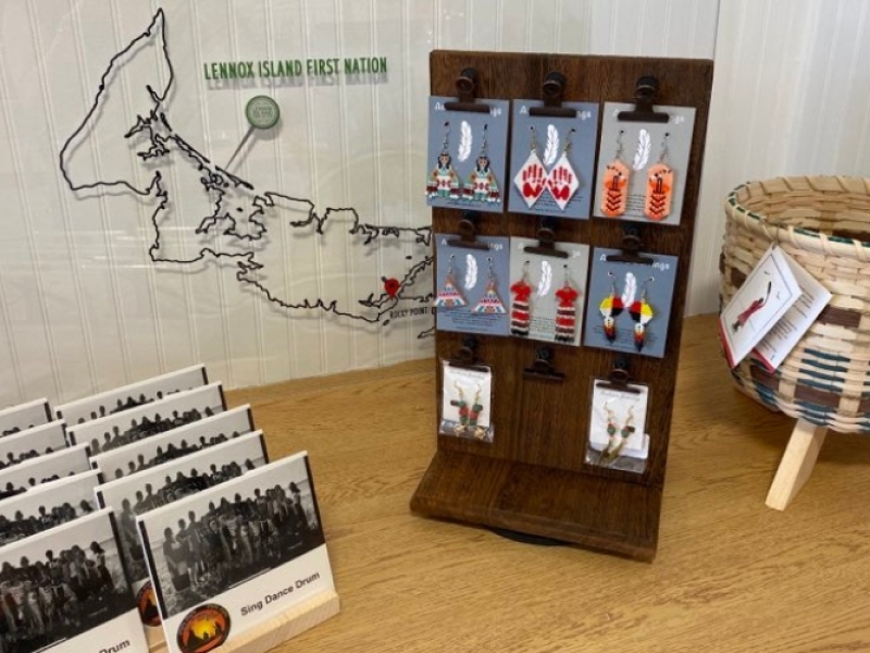 Display of artwork at Indigeneous PEI Store, Charlottetown