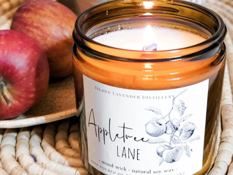 Close-up of Appletree Lane candle