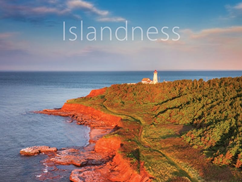 Booklet cover image of red cliffs and lighthouse