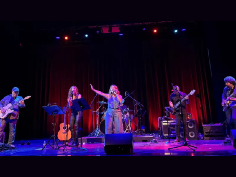 Joanie Pickens and her band perform on stage