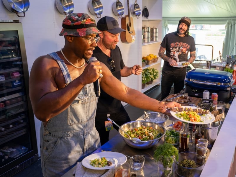 Chefs display dishes to audience at Sommo Festival Culinary Stage