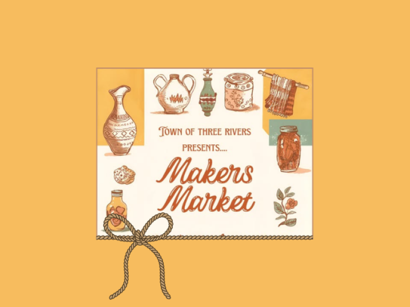 Graphic image of vintage items with "Makers Market" as title