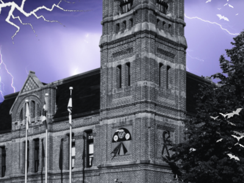 Charlottetown city hall edited to look haunted