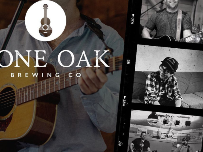 Graphic image for Lone Oak Brewing Co with musicians pictured