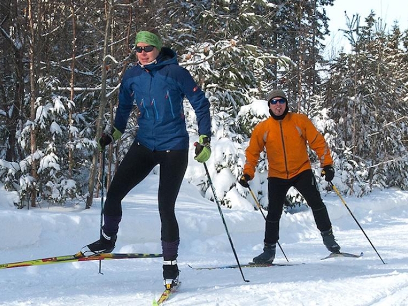 Cross country skiing at Mark Arendz Provincial Ski Park at Brookvale