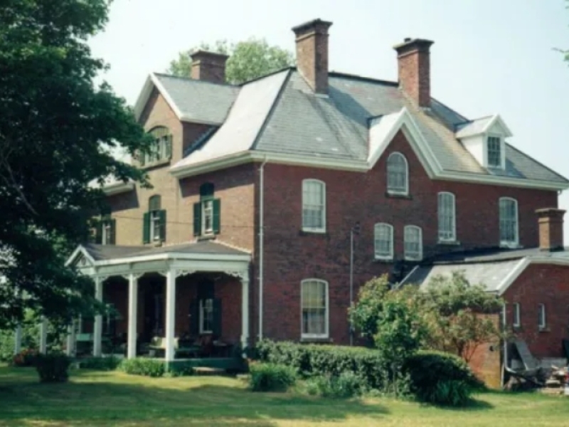 Outside view of the large brick house that is Glenaladale House