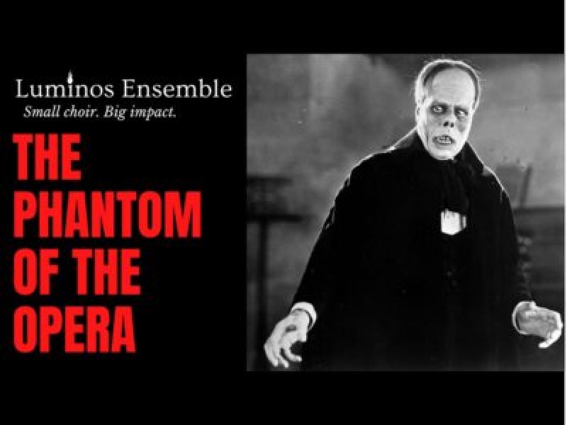 Photo on black background, title of event with a gentleman dressed in black with white beard