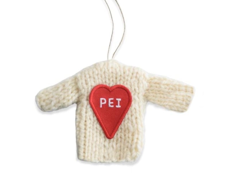 Oh Hey PEI Heart Sweater Ornament