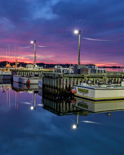 Boats in harbour, sunset, Georgetown
