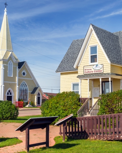 Lennox Island, church, house