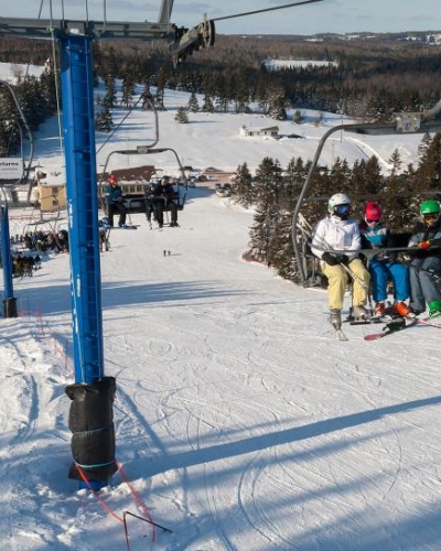 People on chair lift