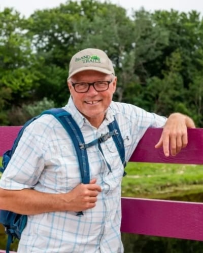 Bryson Guptill on bridge along Confederation Trail near Morell