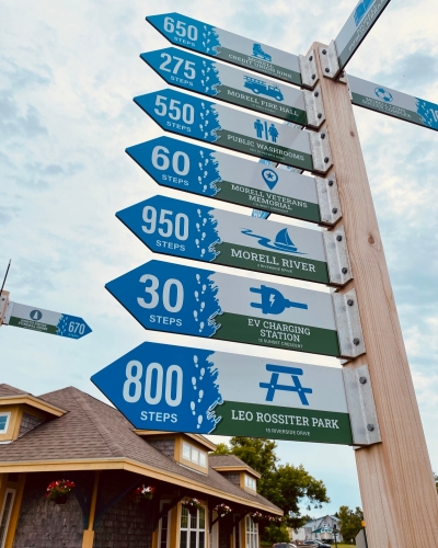 Wayfinding signage at Morell Welcome Centre