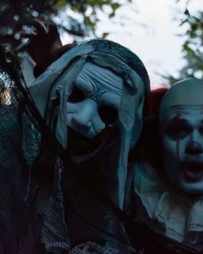 Stock image of costumed haloween characters