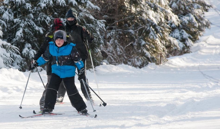 Snowboarding at Mark Arendz Provincial Ski Park at Brookvale