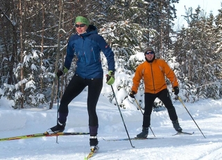 Cross country skiing at Mark Arendz Provincial Ski Park at Brookvale