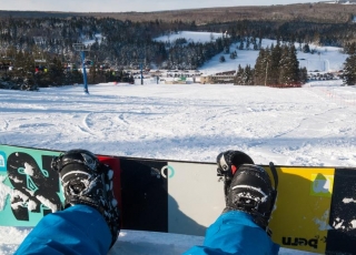 Snowboarding at Mark Arendz Provincial Ski Park at Brookvale