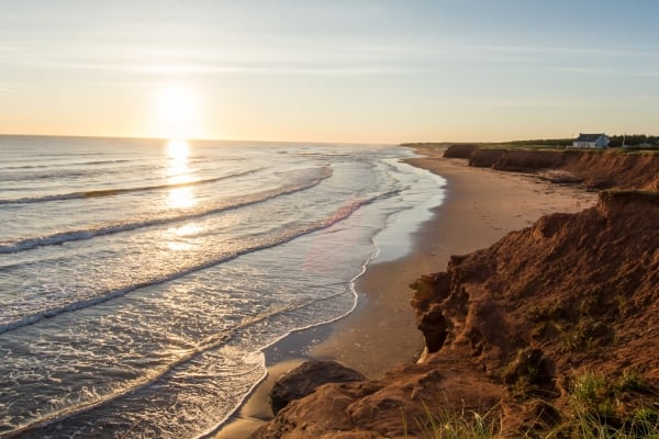 Darnley beach at sunset
