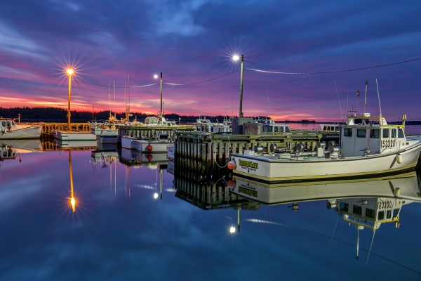 Boats in harbour, sunset, Georgetown