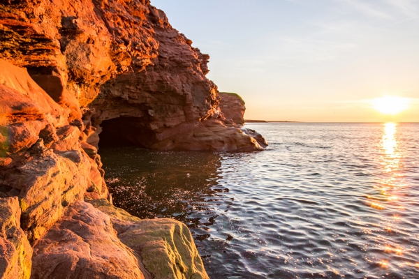 Cape Tryon, sunset, cave