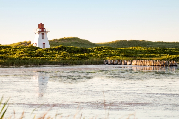 St Peters Harbour, hills, lighthouse